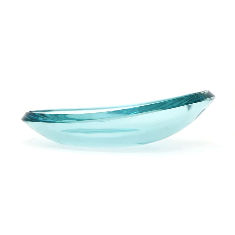 Cinzeiro oval de cristal Vintage, 1960