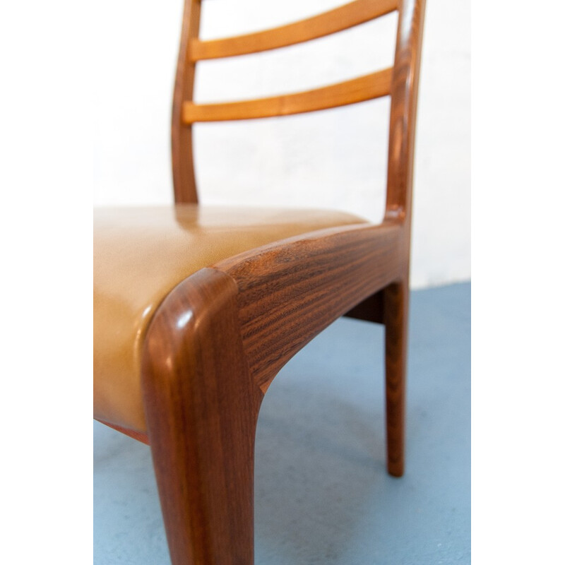 G-Plan chair in brown faux leather and teak - 1960s