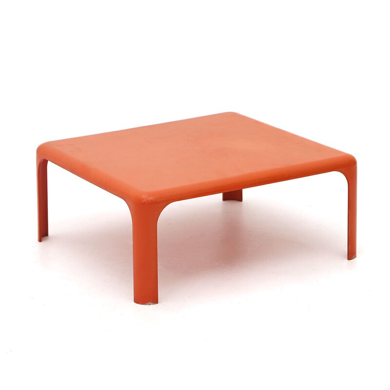 Vintage "Demetrio 70" red coffee table by Vico Magistretti for Artemide, 1960s