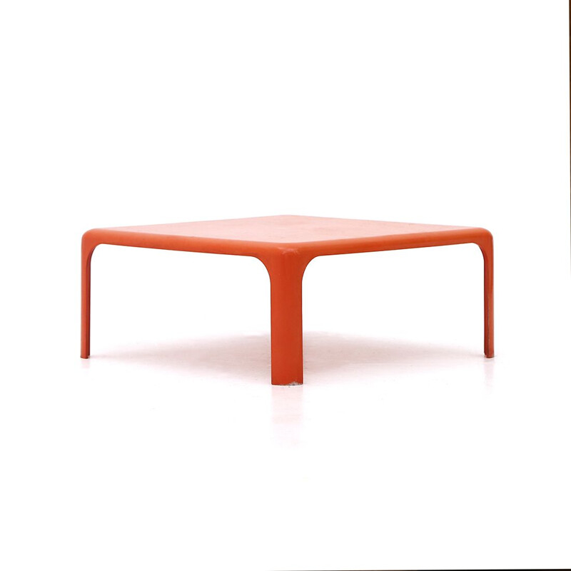 Vintage "Demetrio 70" red coffee table by Vico Magistretti for Artemide, 1960s