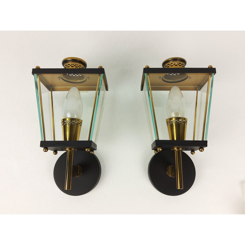 Paar vintage wandlampen van Pietro Chiesa voor Fontana Arte, 1960