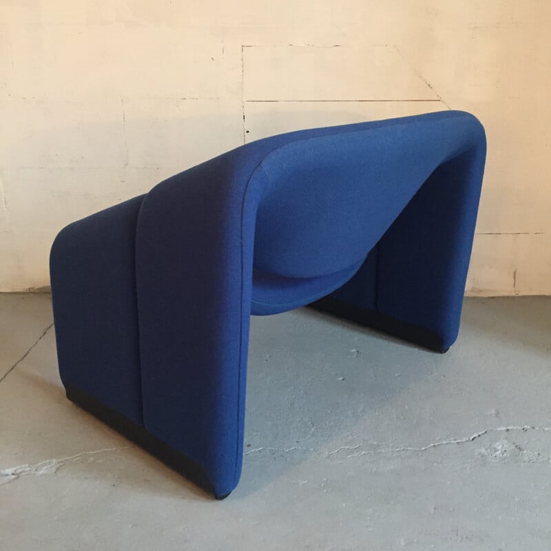 Fauteuil Artifort "Groovy" bleu en laine, Pierre PAULIN - 1970