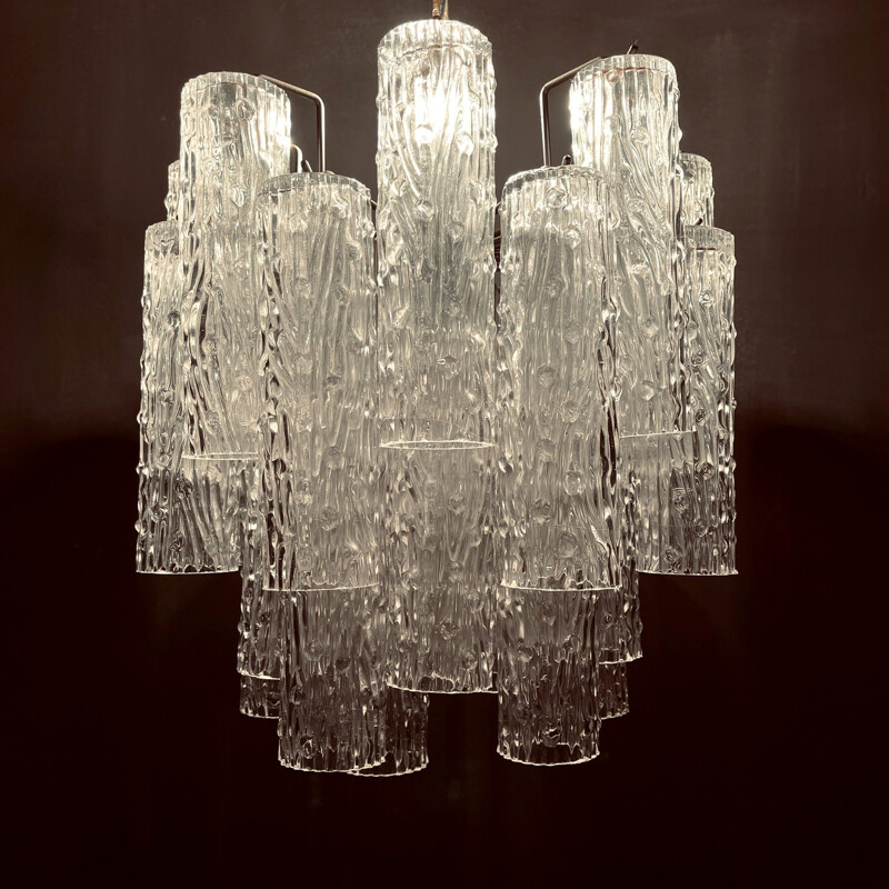 Mid-century Murano glass chandelier Tronchi by Toni Zuccheri for Venini, Italy 1960s