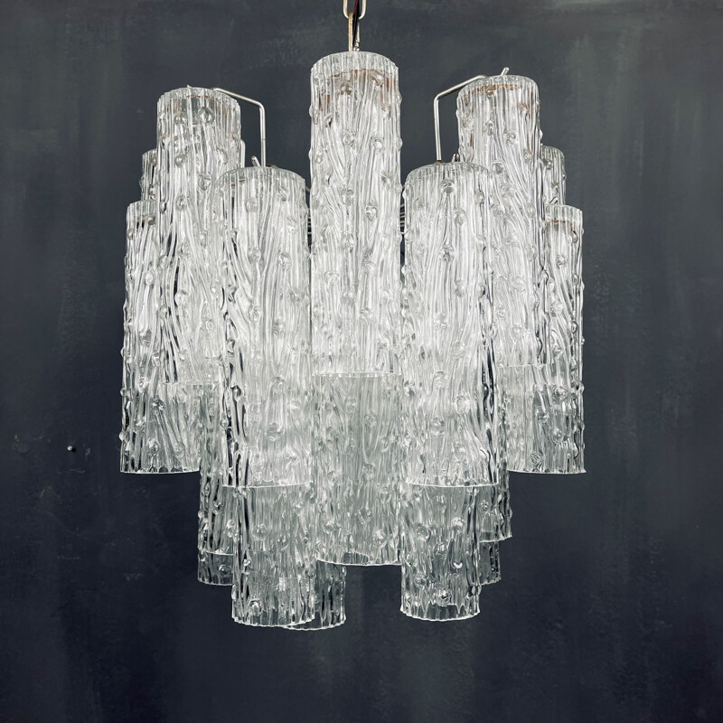 Mid-century Murano glass chandelier Tronchi by Toni Zuccheri for Venini, Italy 1960s