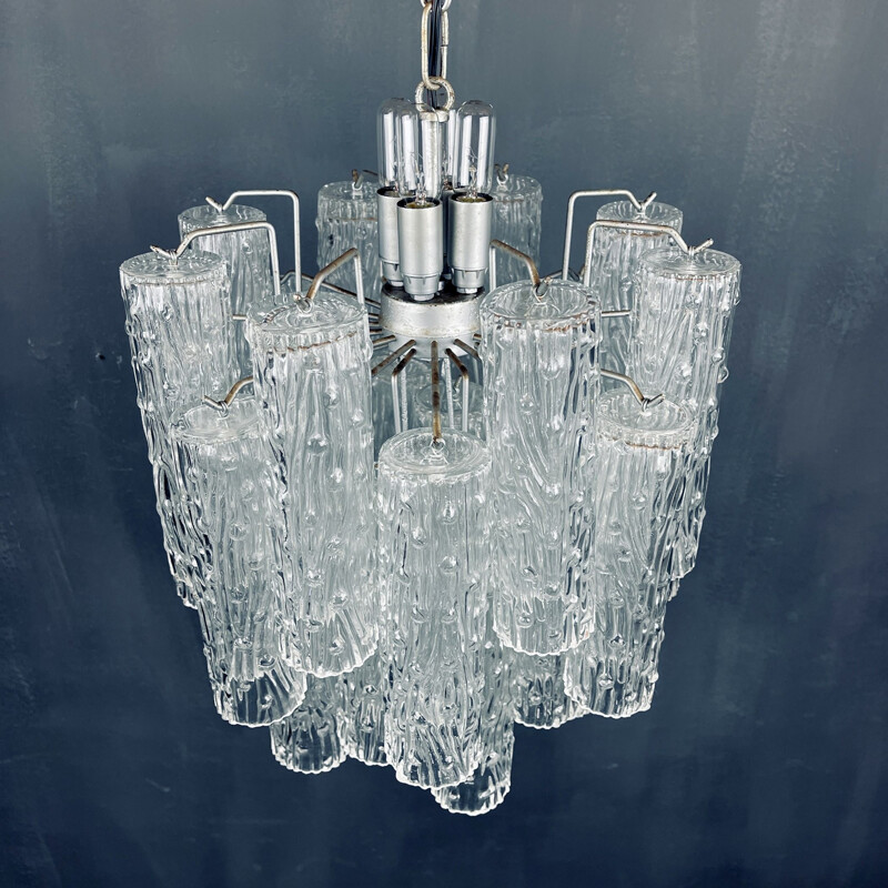 Mid-century Murano glass chandelier Tronchi by Toni Zuccheri for Venini, Italy 1960s