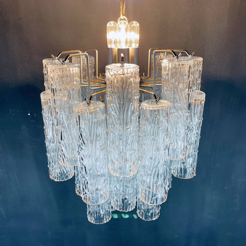 Mid-century Murano glass chandelier Tronchi by Toni Zuccheri for Venini, Italy 1960s