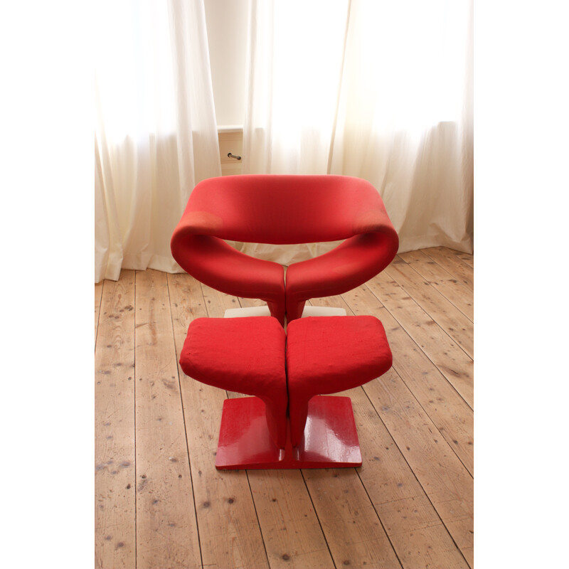 Artifort "Ribbon" chair with ottoman by Pierre PAULIN - 1960s