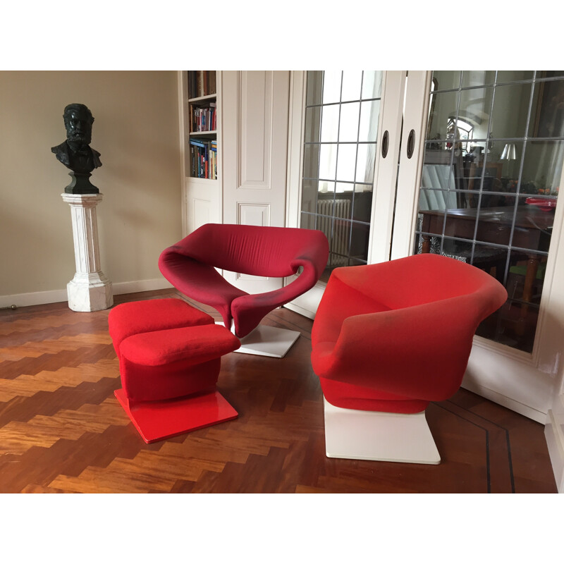 Artifort "Ribbon" chair with ottoman by Pierre PAULIN - 1960s