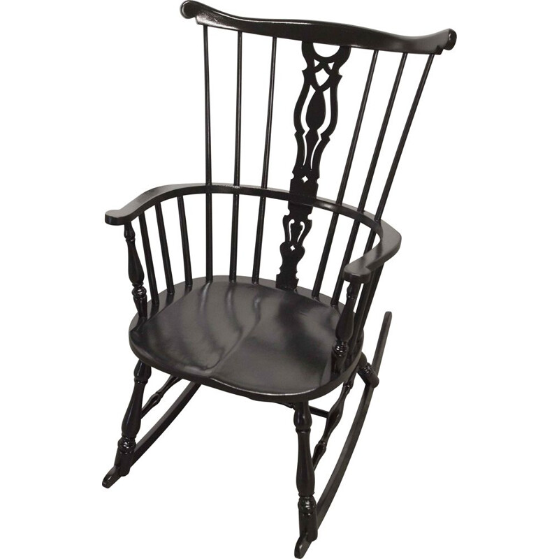 Cadeira de balanço em faia Vintage Windsor