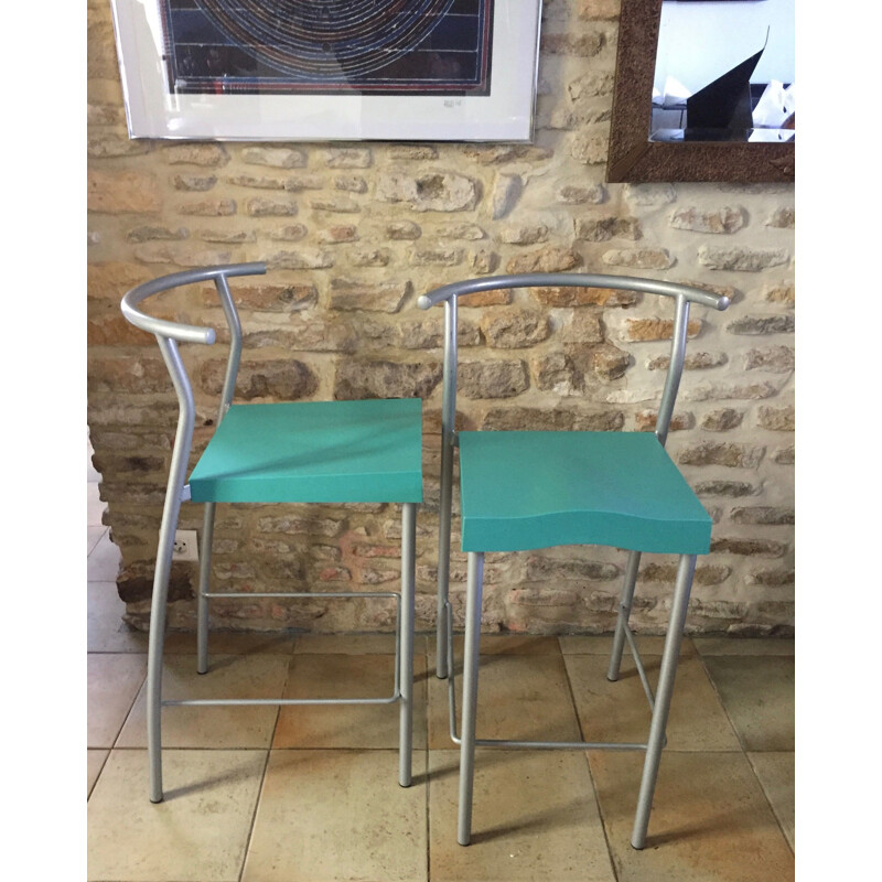 Pair of vintage Hi Glob stools by Starck for Kartell, 1980