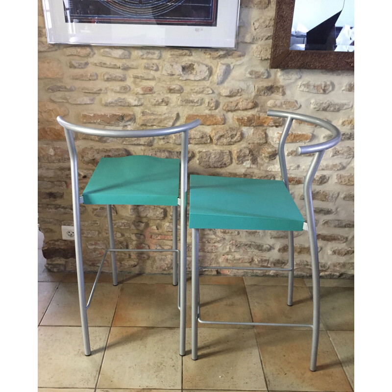 Pair of vintage Hi Glob stools by Starck for Kartell, 1980