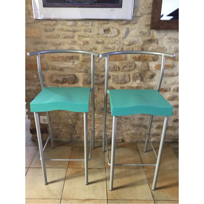 Pair of vintage Hi Glob stools by Starck for Kartell, 1980