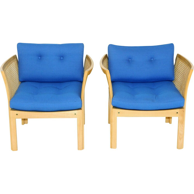 Ein Paar Vintage-Sessel aus Hetero und Rattan von Illum Wikkelso, 1980