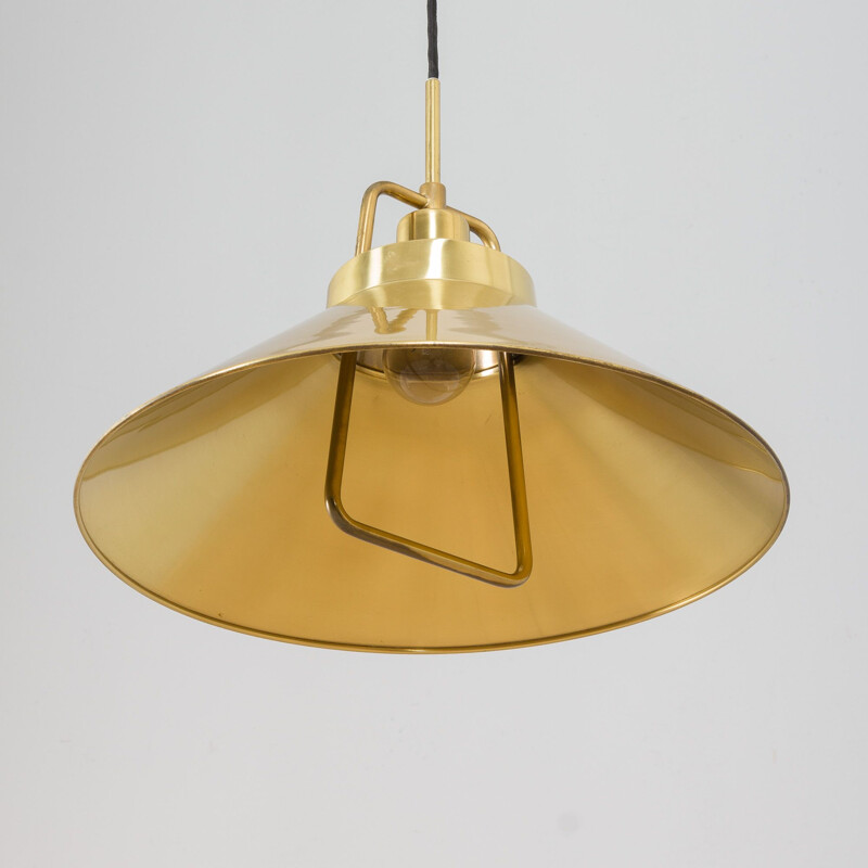 Adjustable vintage P-295 brass pendant lamp by Fritz Schlegel for Lyfa, Denmark 1960