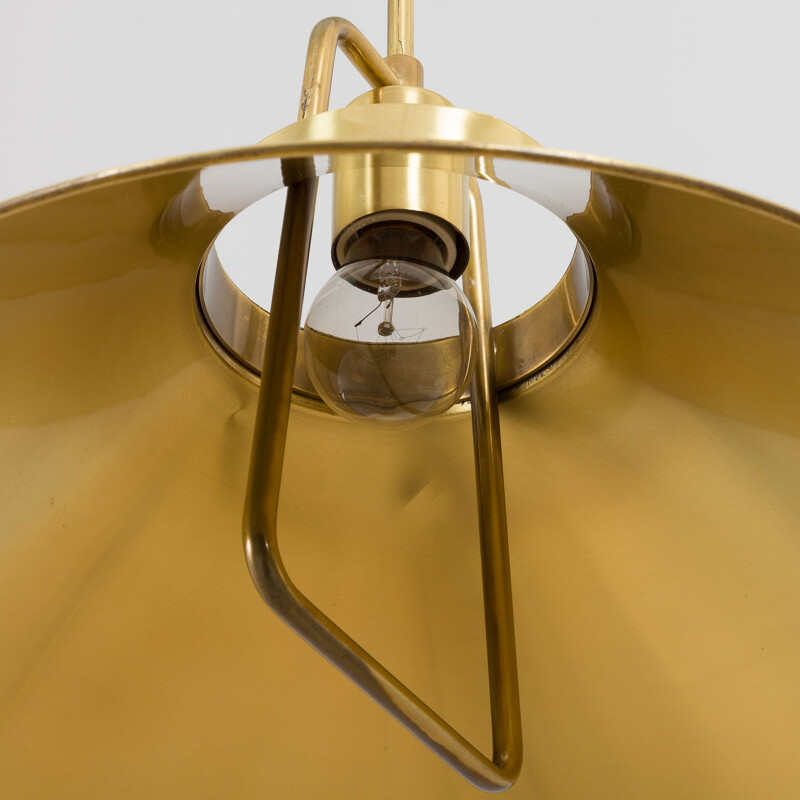 Lampada a sospensione P-295 regolabile in ottone d'epoca di Fritz Schlegel per Lyfa, Danimarca 1960