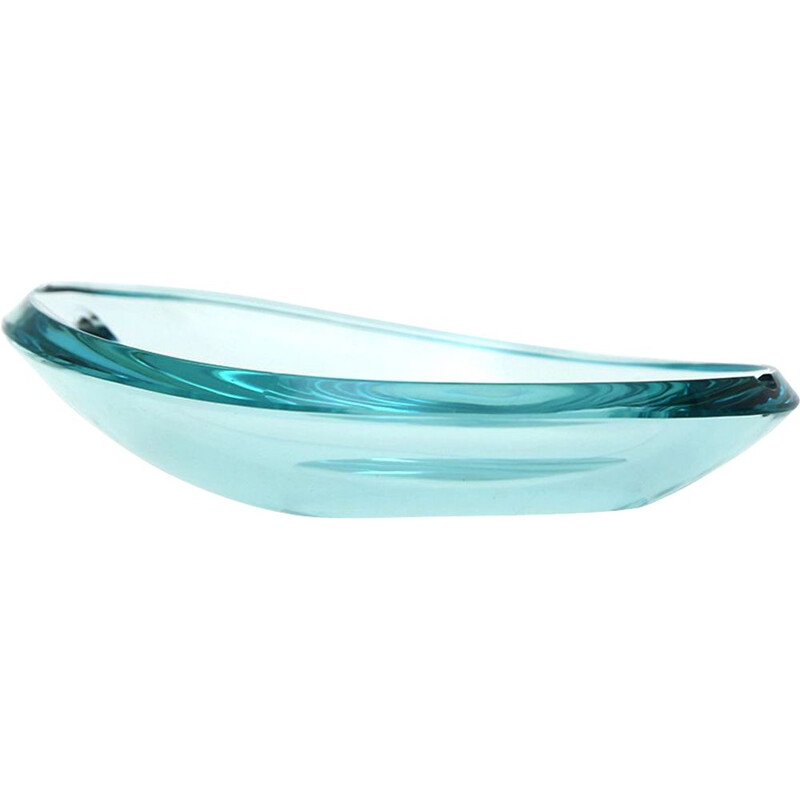 Cinzeiro oval de cristal Vintage, 1960