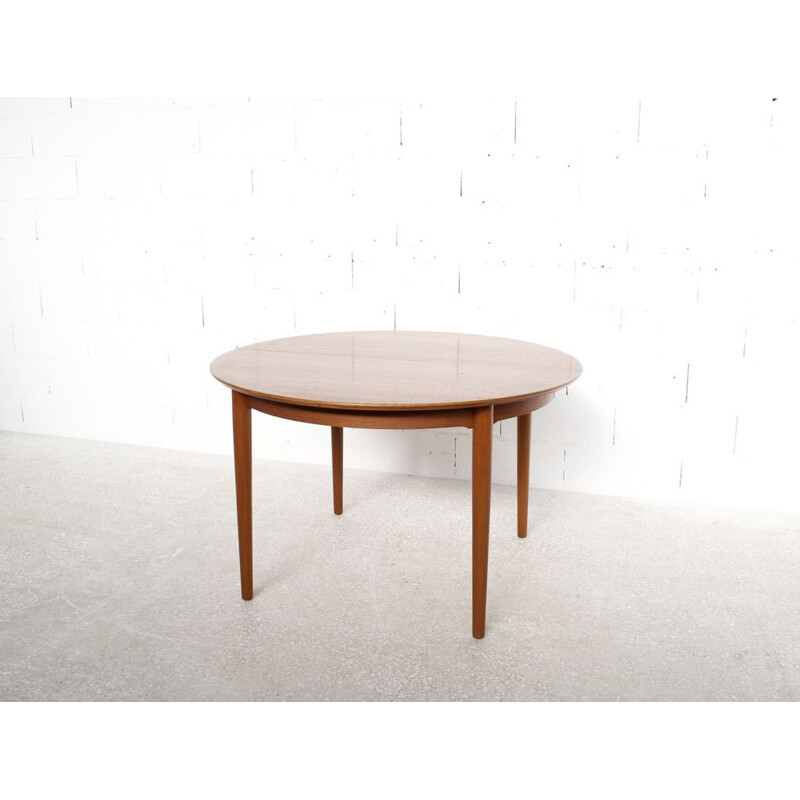 Vintage round teak table by Arne Vodder for Sibast, 1960