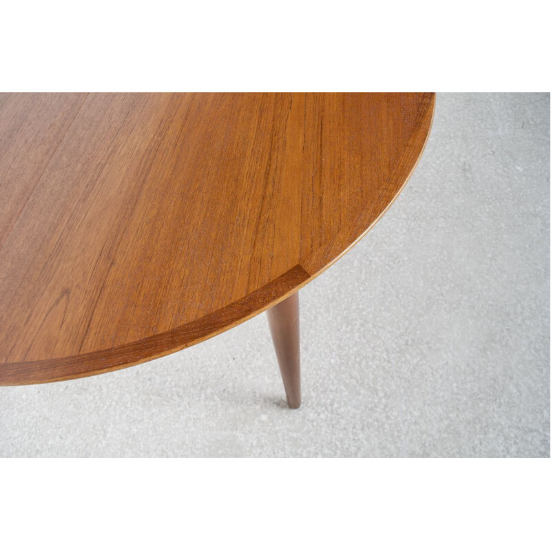 Vintage round teak table by Arne Vodder for Sibast, 1960