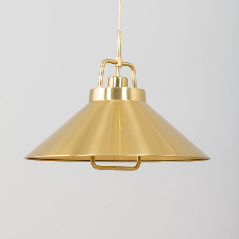 Adjustable vintage P-295 brass pendant lamp by Fritz Schlegel for Lyfa, Denmark 1960