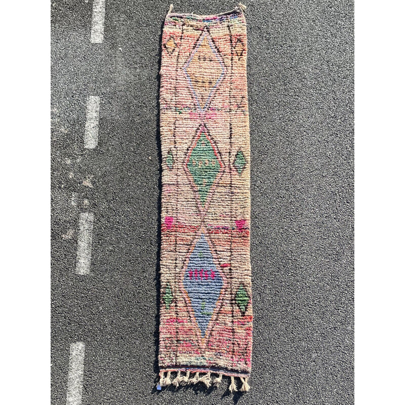 Vintage Moroccan Berber hall rug