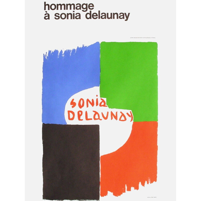 Vintage Poster "Hommage à Sonia Delaunay" von Sonia Delaunay, 1975