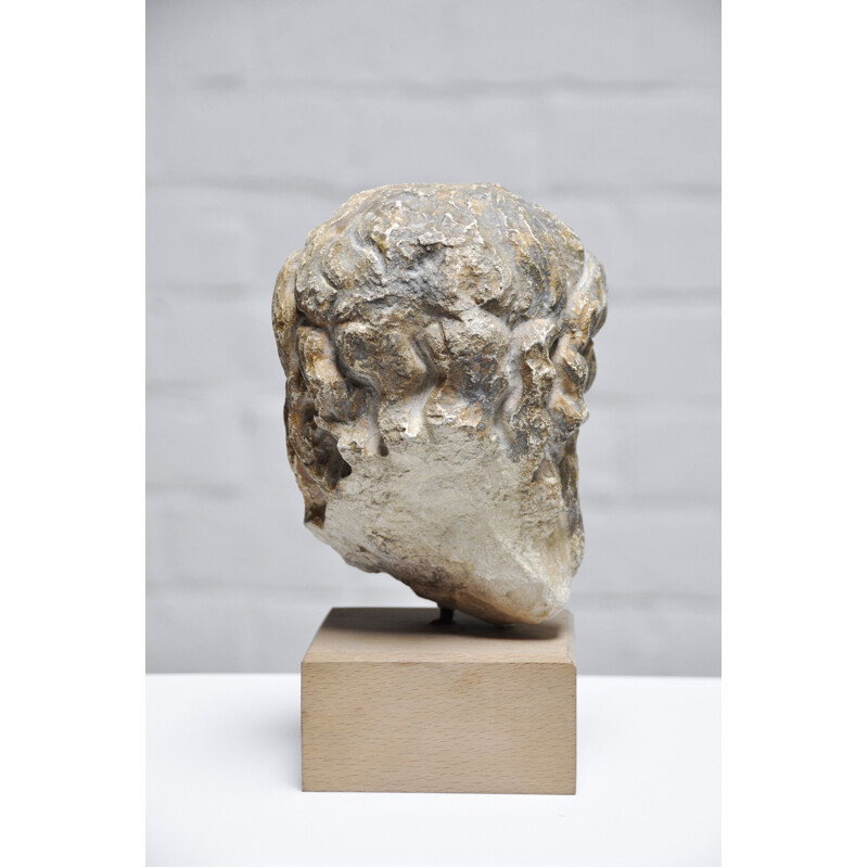 Roman vintage head sculpture in sandstone