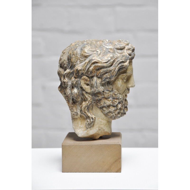 Roman vintage head sculpture in sandstone