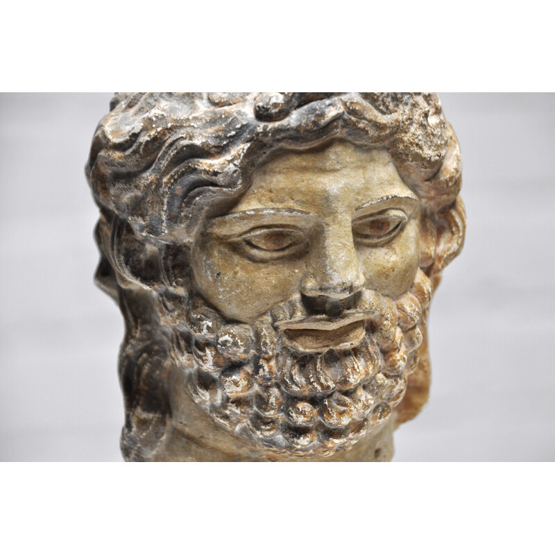 Roman vintage head sculpture in sandstone