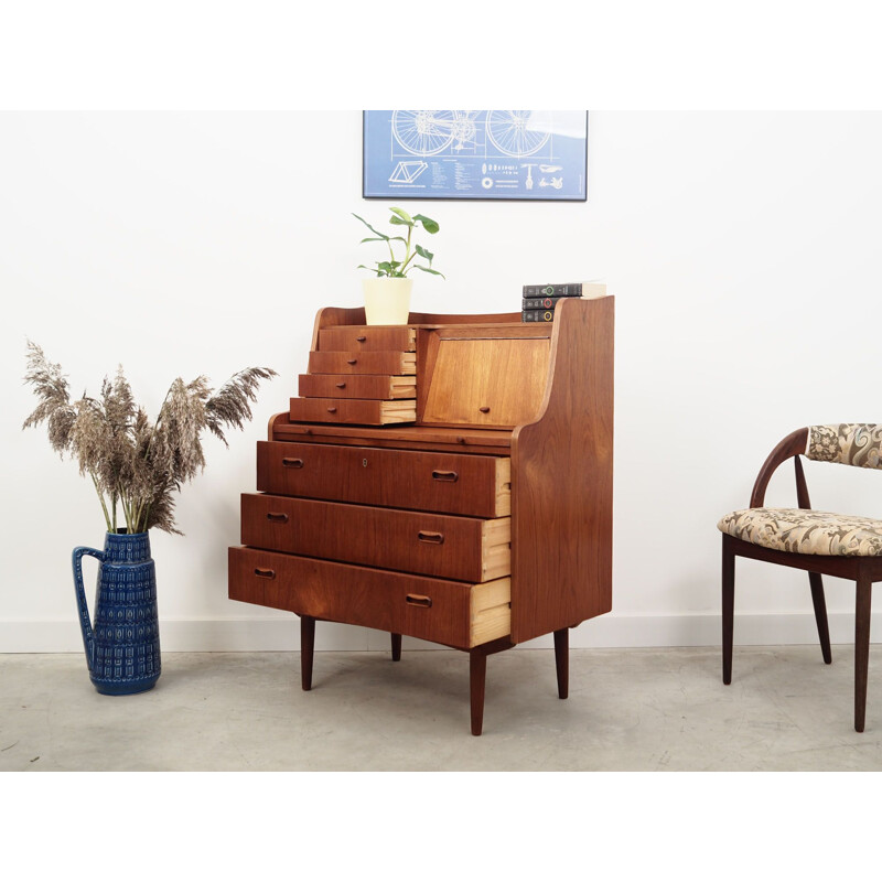 Vintage teak and solid wood secretary, Denmark 1960