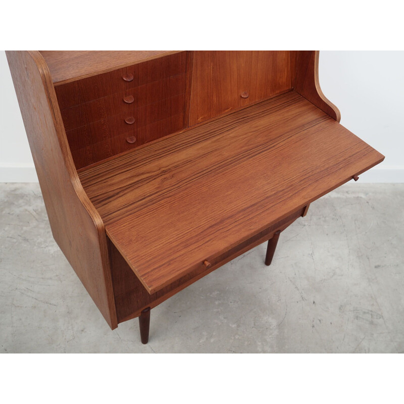 Vintage teak en massief houten secretaire, Denemarken 1960