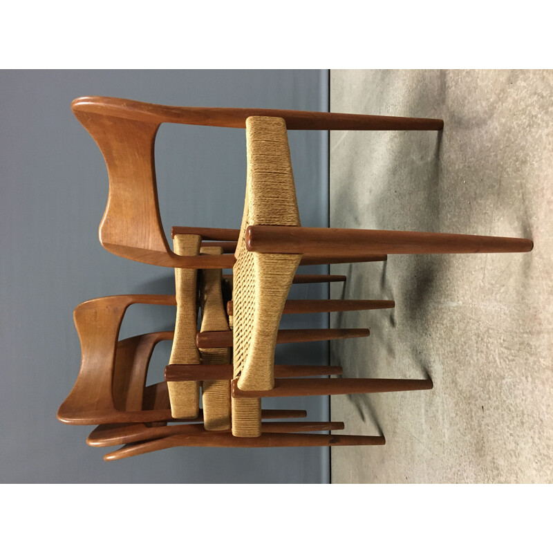 Ensemble de 4 chaises vintage par Arne Hovmand-Olsen pour Mogens Kold, 1960