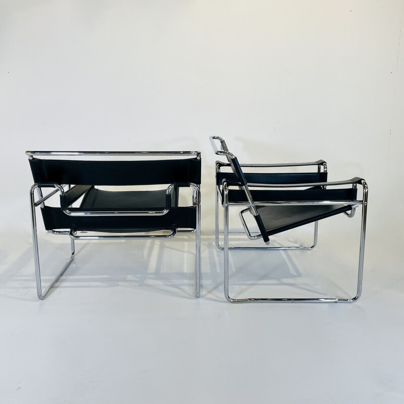 Paire de fauteuils vintage en cuir par Marcel Breuer pour Gavina, 1970