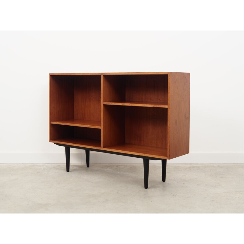 Dark teak vintage bookcase, Denmark 1970s