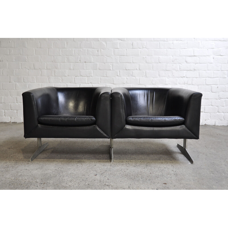 Leather vintage divided sofa by Geoffrey Harcourt for Artifort, 1963