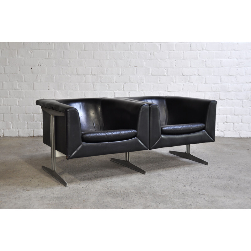 Leather vintage divided sofa by Geoffrey Harcourt for Artifort, 1963