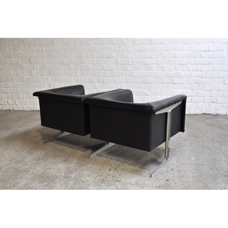 Leather vintage divided sofa by Geoffrey Harcourt for Artifort, 1963