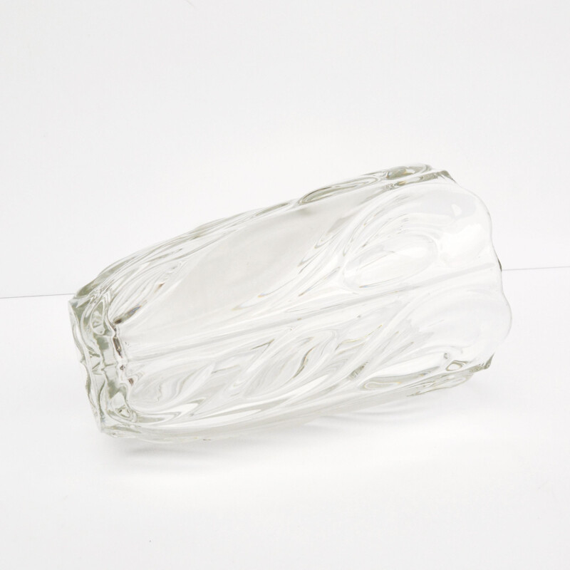 Vintage sodium glass vase by F. Peceny for Heřmanova Hut, 1970