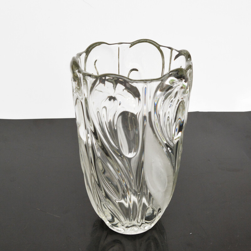 Vintage sodium glass vase by F. Peceny for Heřmanova Hut, 1970