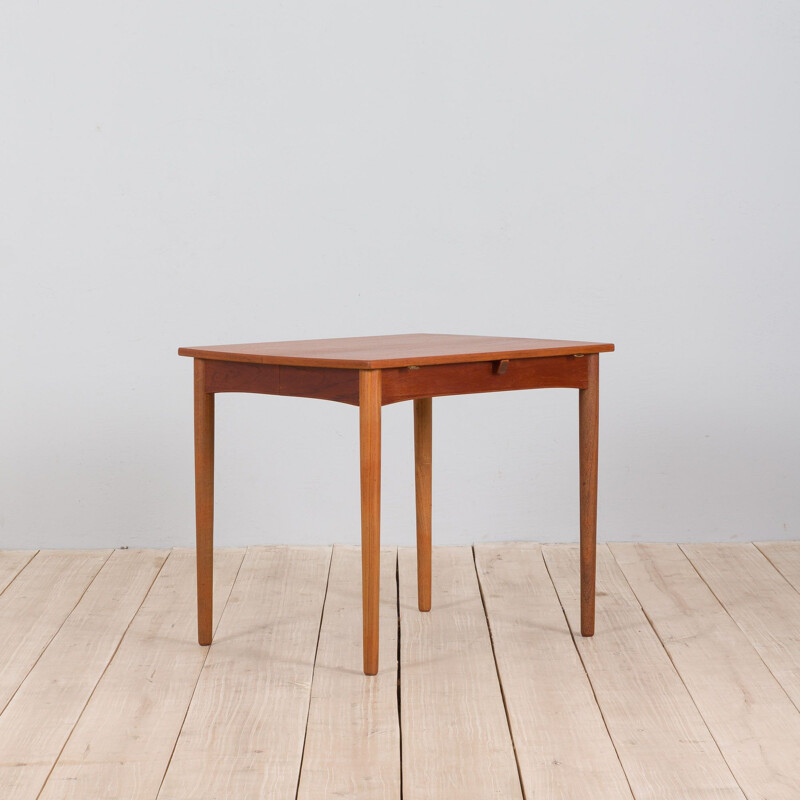 Danish vintage drop leaf table with 2 extra extensions by Arne Vodder, 1960s