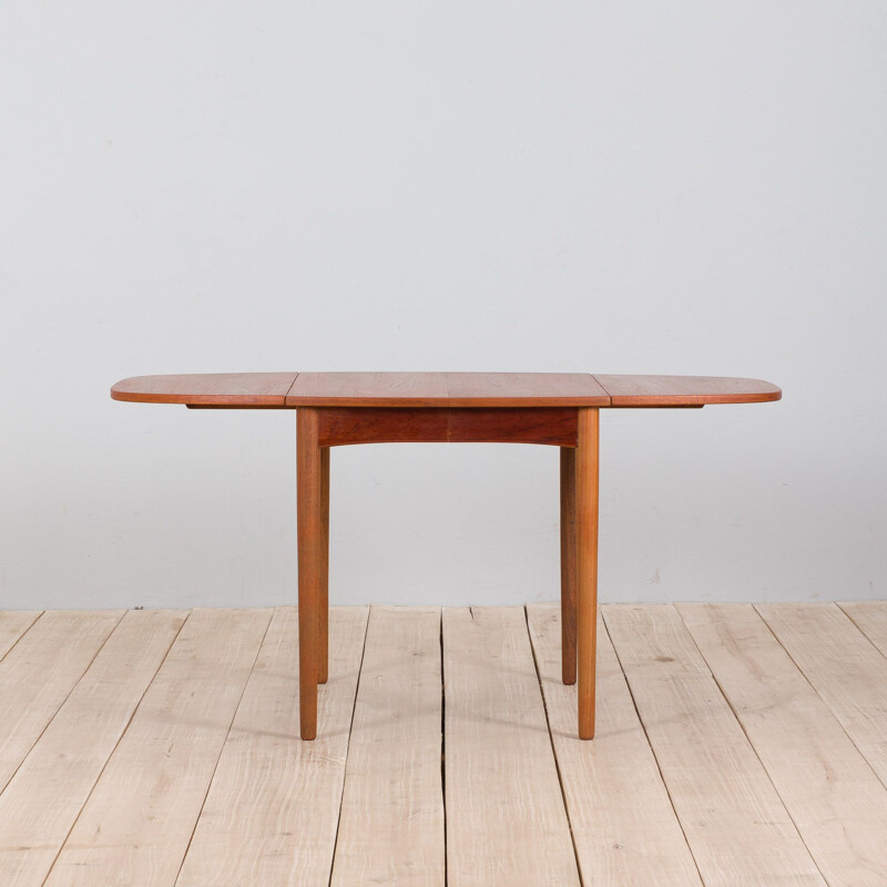 Danish vintage drop leaf table with 2 extra extensions by Arne Vodder, 1960s