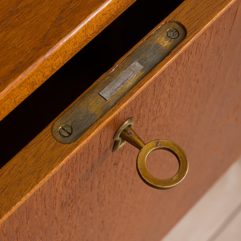 Danish vintage teak wall unit with a secretary, 1960s