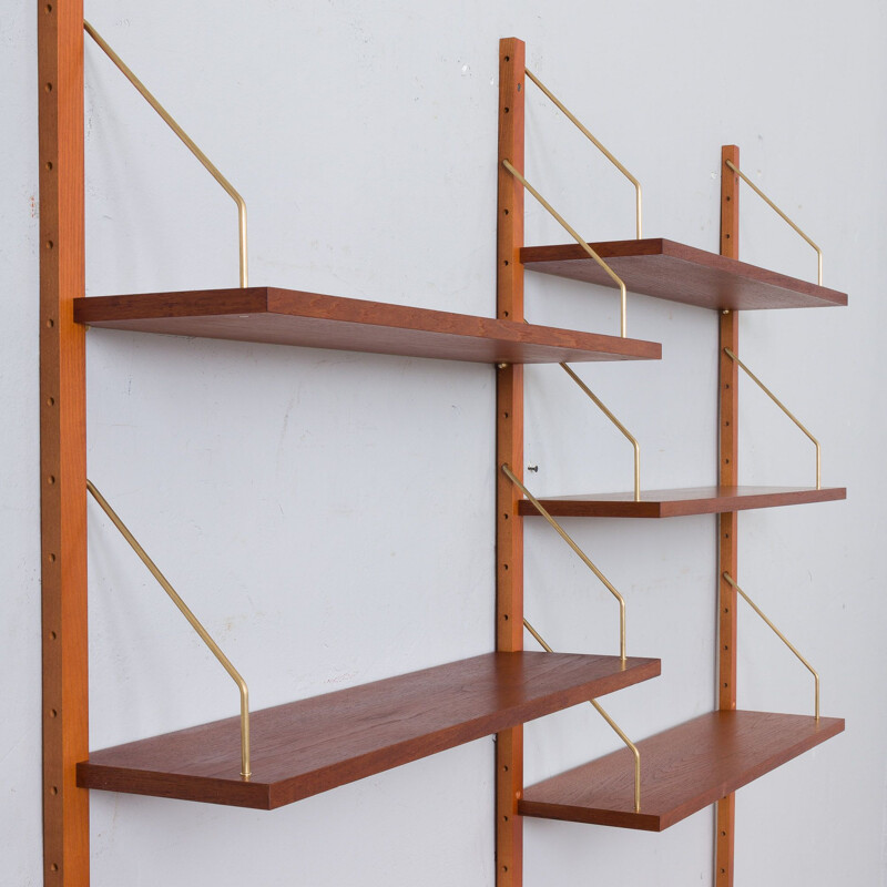 Danish vintage teak wall unit with a secretary, 1960s