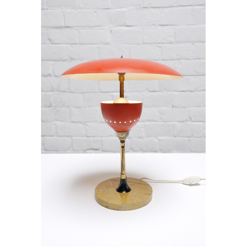 Lámpara de mesa italiana vintage de Oscar Torlasco para Lumen Milano, 1950