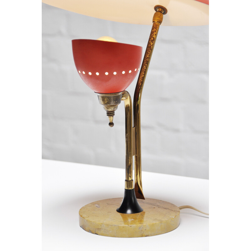 Lámpara de mesa italiana vintage de Oscar Torlasco para Lumen Milano, 1950
