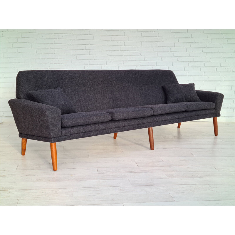 Danish vintage 4-seater wool sofa by Johannes Andersen, 1970s