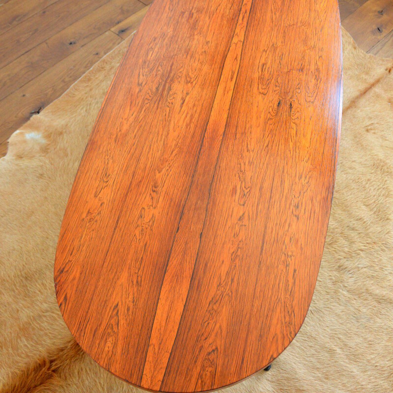 Vintage coffee table in rosewood and chromed metal, Denmark 1960