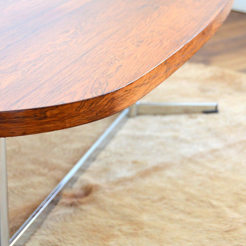 Vintage coffee table in rosewood and chromed metal, Denmark 1960