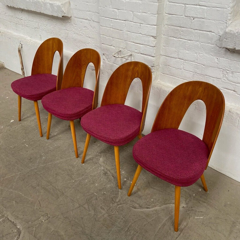 Ensemble de 4 chaises vintage par Antonín Šuman pour Tatra, 1960