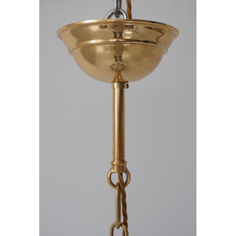 Vintage Neoclassical chandelier in gilt brass by Sciolari, 1960s