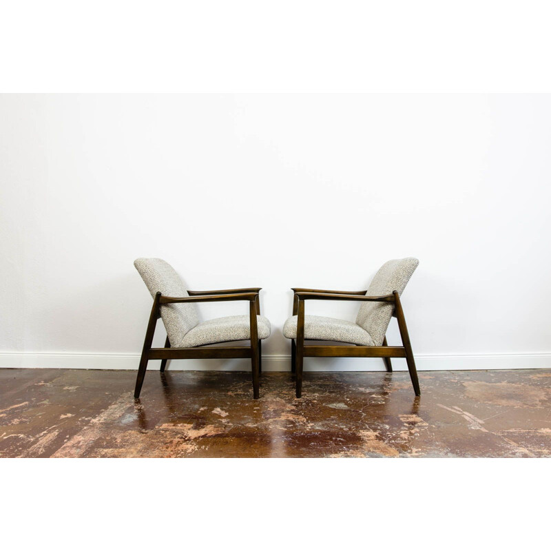 Pair of vintage Gfm-64 armchairs by Edmund Homa, 1960s